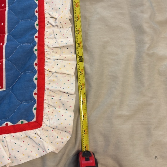 Vintage Baby Children’s Blanket Carousel Horse Handmade crib size heart balloons - Picture 4 of 7